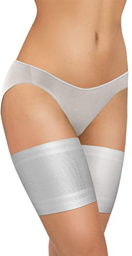 sesto senso Bandes de Cuisses Protège-Cuisse Elastiques Antidérapant Silicone Bande Lisses Blanc 60-65 M