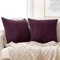 Deconovo Kissenbezug Kordsamt Zierkissenbezug Dekorativen Kissenhüllen Weiches Massiv Kissen für Sofa Couch Schlafzimmer, 55x55 cm, Dunkelviolett, 2er Set