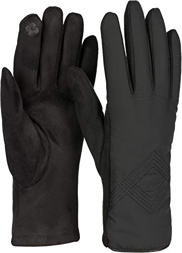 styleBREAKER Damen Touchscreen Handschuhe Zick-Zack | Wärmendes Fleece-Innenfutter, leitfähige Fasern am Zeigefinger, elastische Einheitsgröße (16-21 cm Umfang), Viskose-Mix.