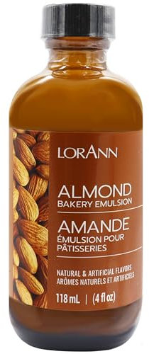 LorAnn Bakery Emulsion Almond / Mandel Backemulsion Lebensmittelaroma Ideal zum Backen von Kuchen Keksen Plätzchen und für Füllungen wie Zuckerguss und Desserts - 118ml