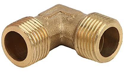 Dechoga Gomito Raccordo per Compressore, Raccordo a 90 Gradi in Ottone per Tubi, Valvola di Ritegno Filettata Maschio Giunto per Tubo Ad Angolo Retto 3/8 x 3/8