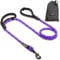 Rope Dog Lead, Purple Strong Leash, 2 Padded Handles 5 FT - Medium, Large Dogs - Reflective, Weather Resistant.
