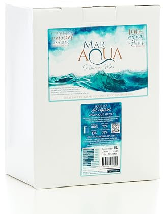 Agua de Mar Hipertónica 5 litros Bag in Box (BiB) - Con grifo dispensador - Captada en el Parque Natural Cabo de Gata - Esencial en tu cocina (Unidad)