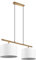 Trio Leuchten Pendelleuchte Korba 301200201, Holz natur, Stoffschirm weiß, exklusiv Leuchtmittel 2x E27