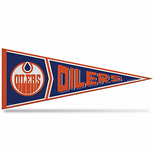 Rico Industries NHL Hockey Edmonton Oilers Retro-Wimpel, Filz, 30,5 x 76,2 cm, ideal für Zuhause, Schlafzimmer, Männerhöhle