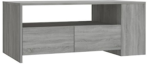 vidaXL Couchtisch Beistelltisch Kaffeetisch Sofatisch Teetisch Tisch Wohnzimmertisch Ablagetisch Grau Sonoma 102x55x42cm Holzwerkstoff