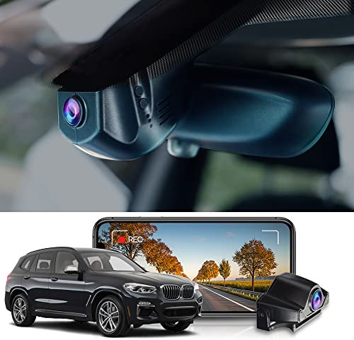 Fitcamx Dashcam 2160P+1080P Passend für BMW 1 2 3 4 5 6 7er X1 X2 X3 X4 X5 X6 F Chassis (Modell A), WiFi Dashcam Vorne Hinten, OEM BMW Zubehör, 4K UHD Video, G-Sensor, Loop-Aufnahme, WDR, 128GB Karte