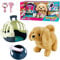 The Magic Toy Shop Electronic Walking Dog Toy Pet with Carrier & Accessories, 6 Pcs - Barking, Tail Wagging, Fluffy Plush - Includes Bowl, Bone, Mirror, Comb - Interactive Role Play Gift for Kids