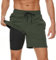 Kfnire Maillot Bain Homme avec Boxer Doublure et Poches Zippées | Séchage Rapide | 2-in-1 Short de Bain Homme Plage Natation Piscine