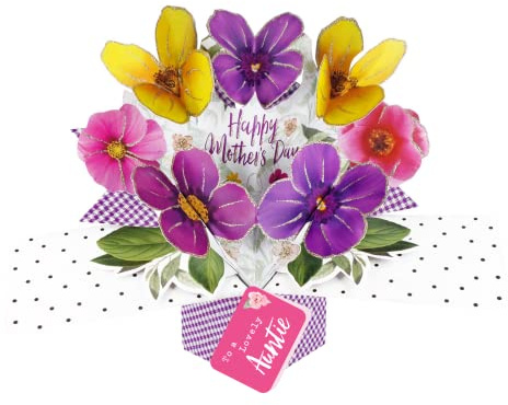 Happy Mother's Day To A Lovely Auntie Pansies Pop Up Card 3D Greeting Cards POP019M23