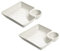 2 Pcs Serving Plates with Dipping Saucer, Japanese Sushi Plate Dumpling Plate Chips and Salsa Plate Snack Dish Serving Tray with Sauce Divider (White)