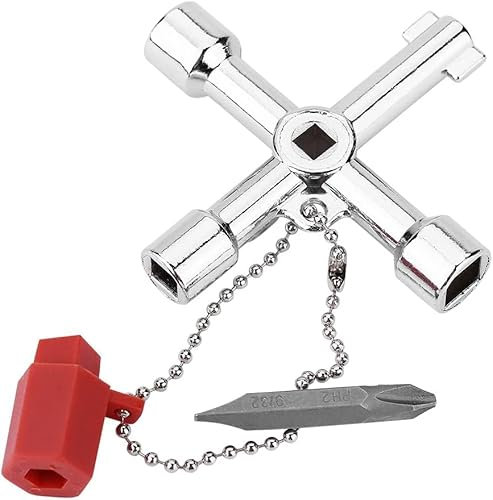 Jormftte 6-Way Utility Meter Boxes Key, Radiator Key, Electric Meter Box Key, Gas Meter Box Key, Square Triangle Round Key Water Tap Faucet Open-Key Wrench for Electric Cupboard Cabinet Opening Key