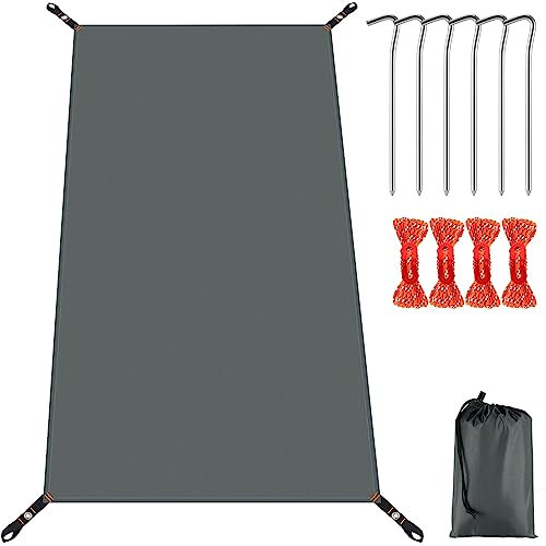 Odoland Bâches de Sol pour Tente et Set de Piquets de Tente, 210 x 90 cm Portable Tarp Ultra en Plein air avec Sac de Rangement pour Camping, Pique-Nique