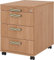 bümö Rollcontainer mit Schubladen, Container abschließbar aus Holz in Nussbaum - Rollwagen für's Büro als Schreibtisch Unterschrank, Bürocontainer od. Schreibtischcontainer mit Streifengriffe