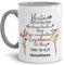 Tassendruck Personalisierbare Tasse für Erzieherin - Hinter jedem Kind Steht - Blumen Abschiedsgeschenk Erzieherin, Tasse mit Name Personalisieren | 300ml, Innen & Henkel Grau