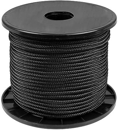 Black Snake Paracord Camping Seil allzweck Tau auf Rolle Verschiedene Stärken und Längen Fallschirmleine - Schwarz - 5mm/70m