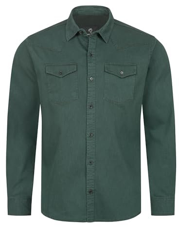 Rock Creek H-339 Chemise en jean pour homme, vert bouteille, XXXL