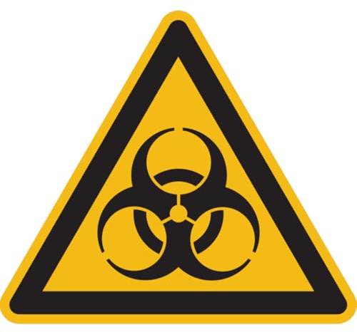 Dreifke® Warnschild, Warnung vor Biogefährdung W009 | Alu geprägt | 200mm | ASR A1.3 (DIN EN ISO 7010), 1 Stk