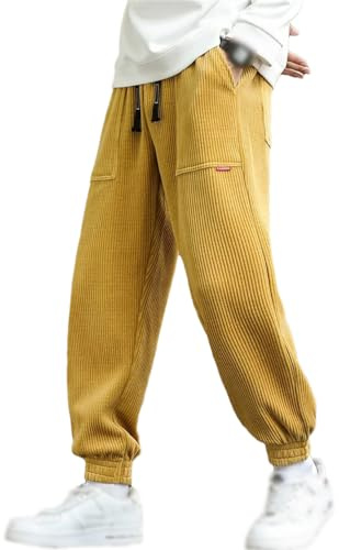 Rfmfkkg Pantalon de survêtement baggy en velours côtelé pour homme, W3024, 7X-Large