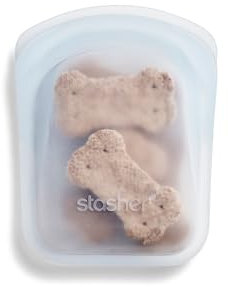 Stasher Premium Silicone Reusable Food Storage Pocket Bag, Clear, Microwave, Sous Vide, Dishwasher, Oven and Freezer Safe, BPA Free, Leak-free, Eco-friendly, 4 Oz