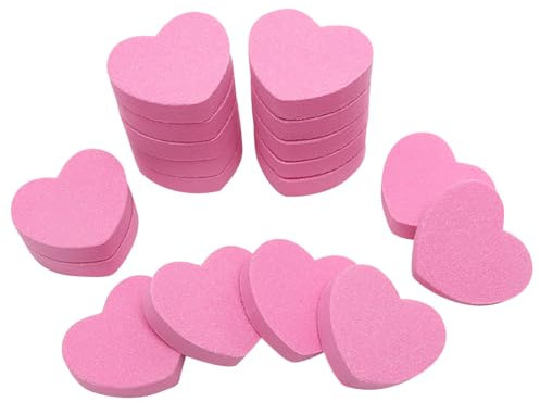 50 Pcs Heart Mini Nail Buffers Sponge Mini Nail Files Double Sided Nail Buffer Blocks Small Nail Sanding Blocks for Acrylic and Natural Nails Manicure Tools Pink