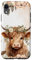 iPhone XR Spring Elegant Highland Cow Pastel Watercolor Floral Case