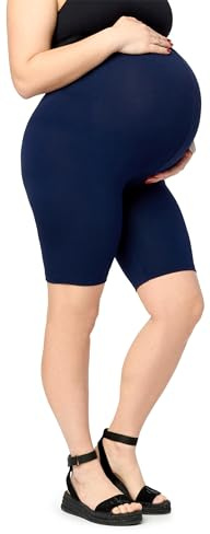 Merry Style Große Größen Damen Kurze Umstandsleggings Schwangerschaftsleggings aus Baumwolle MS10-465 (Marineblau, 4XL)