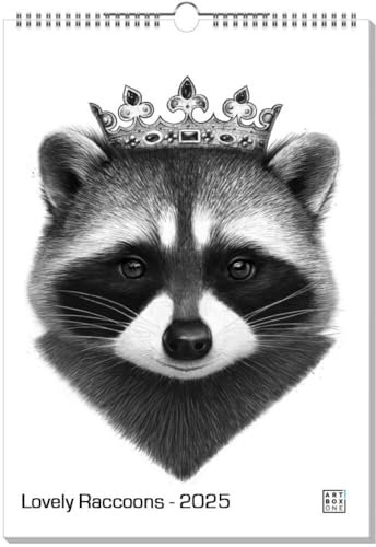 artboxONE Kalender 2026 Lovely Raccoons Wandkalender A3 2026 Tiere