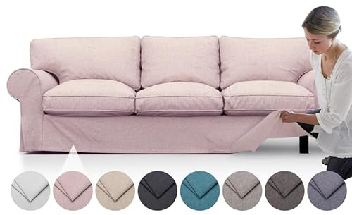 comfortly Ektorp 3-Sitzer-Sofa Ersatzbezug - Strapazierfähiger Schonbezug, Haustier- und Schmutzabweisend, Langlebiges Nano-Tech-Gewebe, Leicht zu Reinigen und zu Ersetzen (Flamingo-Farbe)