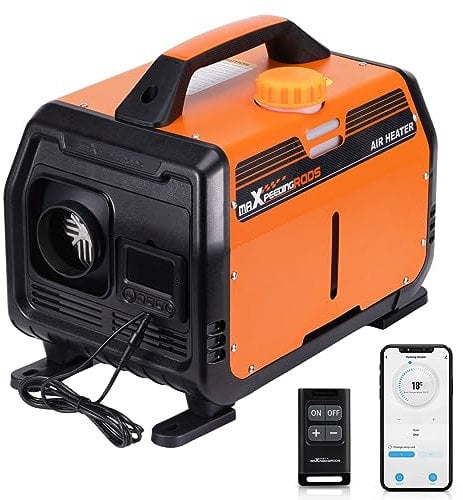 maXpeedingrods Standheizung Diesel mit Bluetooth App, 5KW 12V Tragbare Dieselheizung Geräuscharmer Betrieb, Fernbedienung und LCD, Standheizung Benzin für Wohnmobil Auto LKW Caravans RV