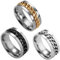 WMUVAZA Edelstahl Herren Ringe, 3 Stück Spinner Ringe Set, Schwarz, Klassisch, Feierliche Anlässe