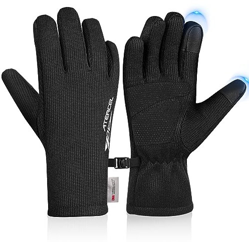 ATERCEL 3-M Winterhandschuhe Herren Damen, Touchscreen Handschuhe mit Fleece-Futter thermische Handschuhe, gestrickte Handschuhe für Outdoor-Sport Wandern Laufen Radfahren