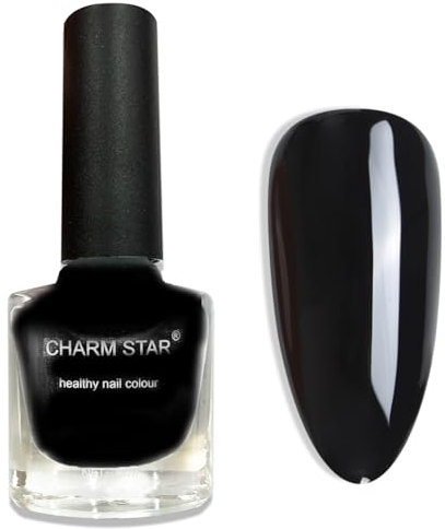 Black Nail Polish Black Nail Varnish, Long Lasting Quick Dry Mysterious Eco Friendly Breathable Non-toxic No UV Needed Nail Polish, DIY Nail Paint Nail Art Manicure Halloween Makeup Gift for Women