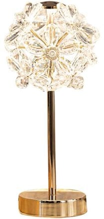 Jadssox Kristall-Tischlampe, kreative Löwenzahn-Nachttischlampe, goldene Nachttischleuchte, postmoderne LED-Desktop-Nachttischlampen für Wohnzimmer, Schlafzimmer, Heimbüro, Arbeitsbeleuchtung