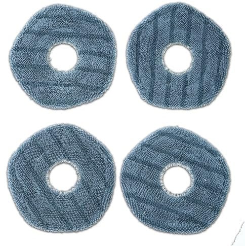 4 Pack Mop Pads, Compatible with eufy X10 Pro Omni / X9 Pro Robot Vacuum Cleaner, Washable and Reusable Spin Cleaning Pads Soft Mopping Pad, Parts, Accessories