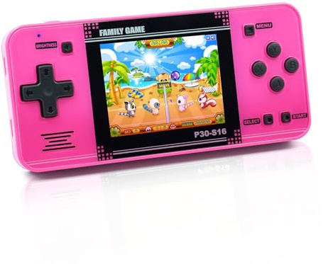 Handheld Game for Kids -Preloaded 220 Retro Video Games, Portable Gaming Player with Rechargeable Battery 3.0 LCD Screen, Mini Arcade Electronic Toy Gifts for Boys Girls (Red)