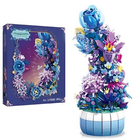 Fuleying Pandora Blumenbausteine Bausatz, Blumen Topf Klemmbausteine, Künstliche Blumen Sammlung, 893 PCS, Ab 8 Jahren