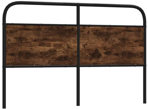 vidaXL Kopfteil Räuchereiche 160 cm Stahl und Holzwerkstoff, Bettkopfteil, Kopfteil für Doppelbett, Bett Kopfteil, Bettkopfteile, Doppelkopfteil