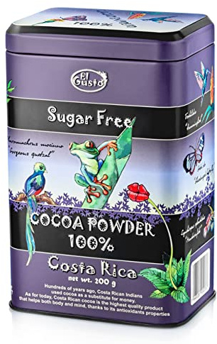El Gusto Reines Kakaopulver 200g | Ohne Zuckerzusatz, Aus Costa Rica, Stark entölt, Intensiv Herb