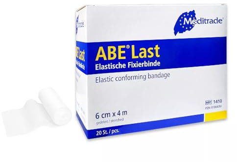 HansaGT Medical Mullbinden 6cm x 4m - 20 Stück Hochelastische medizinische Fixierbinde Latexfreies Verbandsmaterial 135% Dehnbar 4m Länge Besonders geeignet zur Befestigung von Wundauflagen (1410)