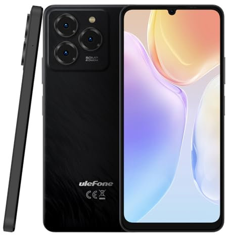 Ulefone Android 14 Cellulare NOTE 20 PRO, 6,75'' HD+ Grande Schermo, 8GB RAM+128GB ROM, 50MP+8MP+2MP, Smartphone DUAL SIM, Batteria 6000mAh, Impronte Digitali+Riconoscimento Facciale, GPS, Nero