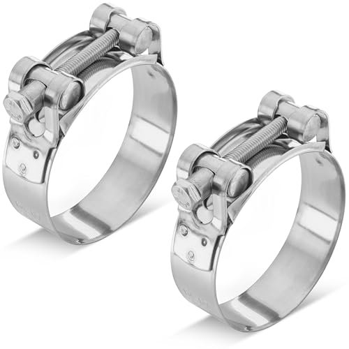 Poppstar 2 pezzi Fascette a bullone in acciaio inossidabile, campo di serraggio 64-67mm, larghezza banda 22mm, W4