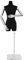 HuKaiL Schneiderpuppe, Schaufensterpuppe Weiblich Bügelpuppe mit Verstellbar Höhe 120-210cm, Abnehmbare Torso Annequin mit Wildleder Stoff für Ausstellen Kleidung, Silber+Schwarz