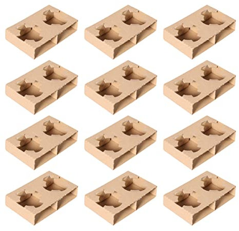 JECOMPRIS 50piezas Portabebidas De Papel Ondulado Unidades Bandeja Para Vasos Soporte Para Llevar Cafés y Bebidas Frías Para Take Away Cafeterías y Food Trucks