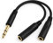Yewseas 6,35 mm Cavo Splitter Jack, 20 cm, Adattatore TRS Stereo Maschio a Doppio Jack Stereo Femmina da 6,35 mm, Cavo Splitter da per Cuffie e Amplificatori