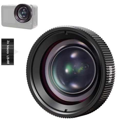 NEEWER Obiettivo Macro Compatibile con DJI Osmo Action 5 Pro/4 Action Cam, Ingrandimento 2X, 2 Elementi in 1 Gruppo Distanza Focale 3-4cm, Accessori per Fotografia Ravvicinata, Non Impermeabile, LS-68