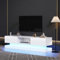 Mobile TV lucido con illuminazione a LED, 2 cassetti, controllo app, design anti-ribaltamento, per TV da 60 pollici, TV Lowboard, 160 x 35 x 40,5 cm (bianco)