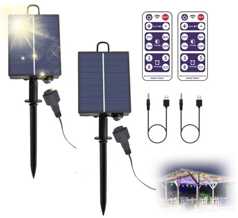 Ximil Solar Panel Control Box Kits, LED String Lamp Panel Controller, Garden Street Light Decor, Replacement Solar Panels with 8 Remote Control Modes, for Outdoor Lights[Energy Class A]