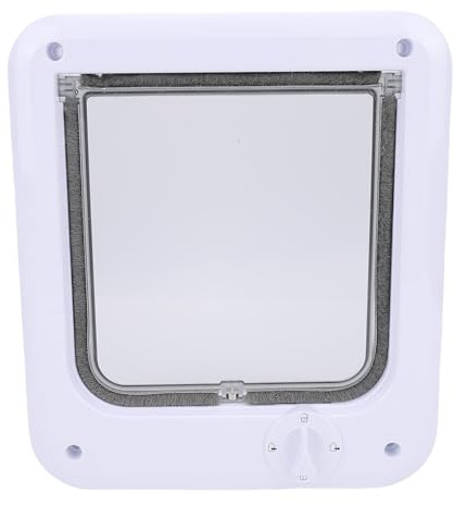 CHICIRIS Puerta para Mascotas, Bloqueo de 4 Vías para una Fácil Instalación, Puerta Minimalista para Gatos para Cercas de y Ventanas (L)
