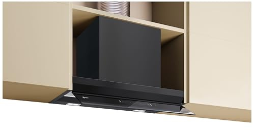NEFF D67XDP2S0, N 70, Integrierte Designhaube, 60 cm, Made in Germany, Smart Hood Automatic, Dual-Filtersystem, LED-Beleuchtung, Easy Clean, Klarglas schwarz bedruckt, Mattschwarz
